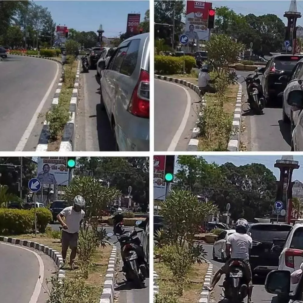 potret lucu di pinggir jalan © 2021 Instagram