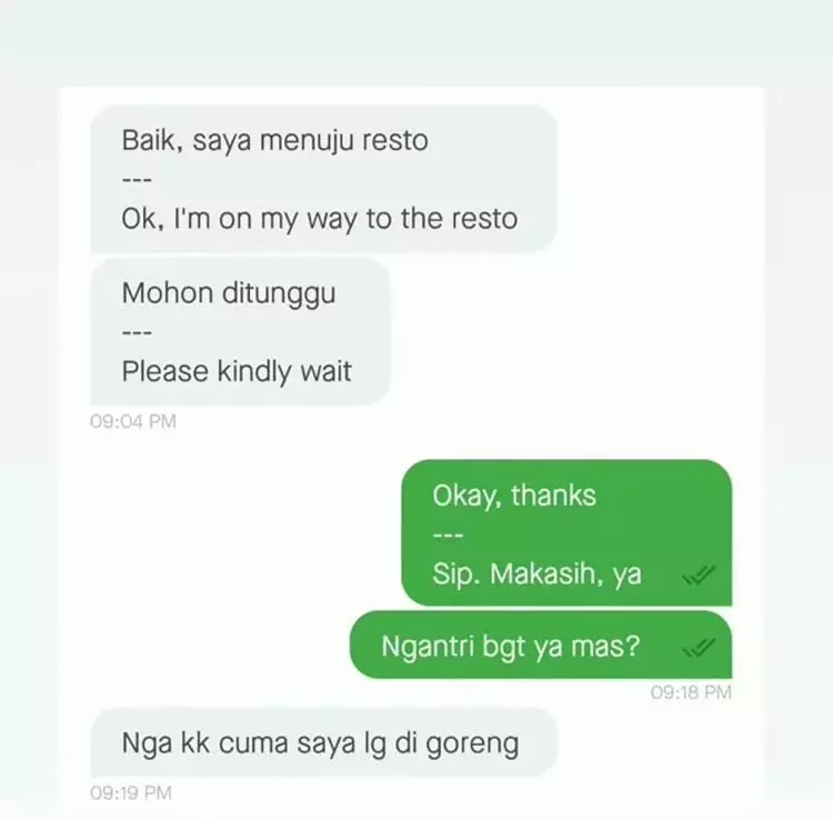 Chat driver ojol antar makanan © Twitter Chat driver ojol antar makanan © Twitter