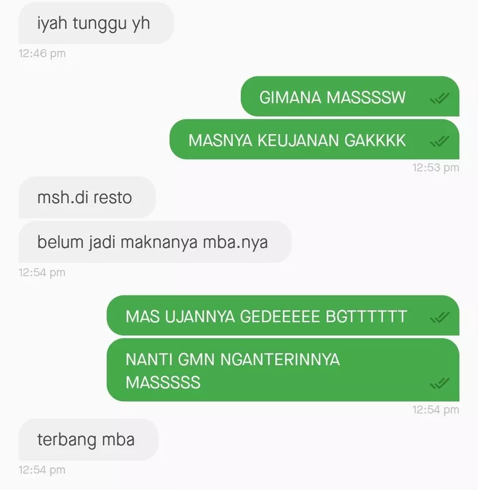 Chat driver ojol antar makanan © Twitter Chat driver ojol antar makanan © Twitter