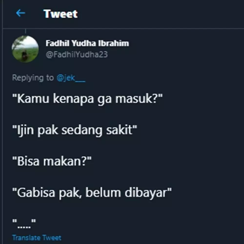 cuitan lucu izin sakit Twitter