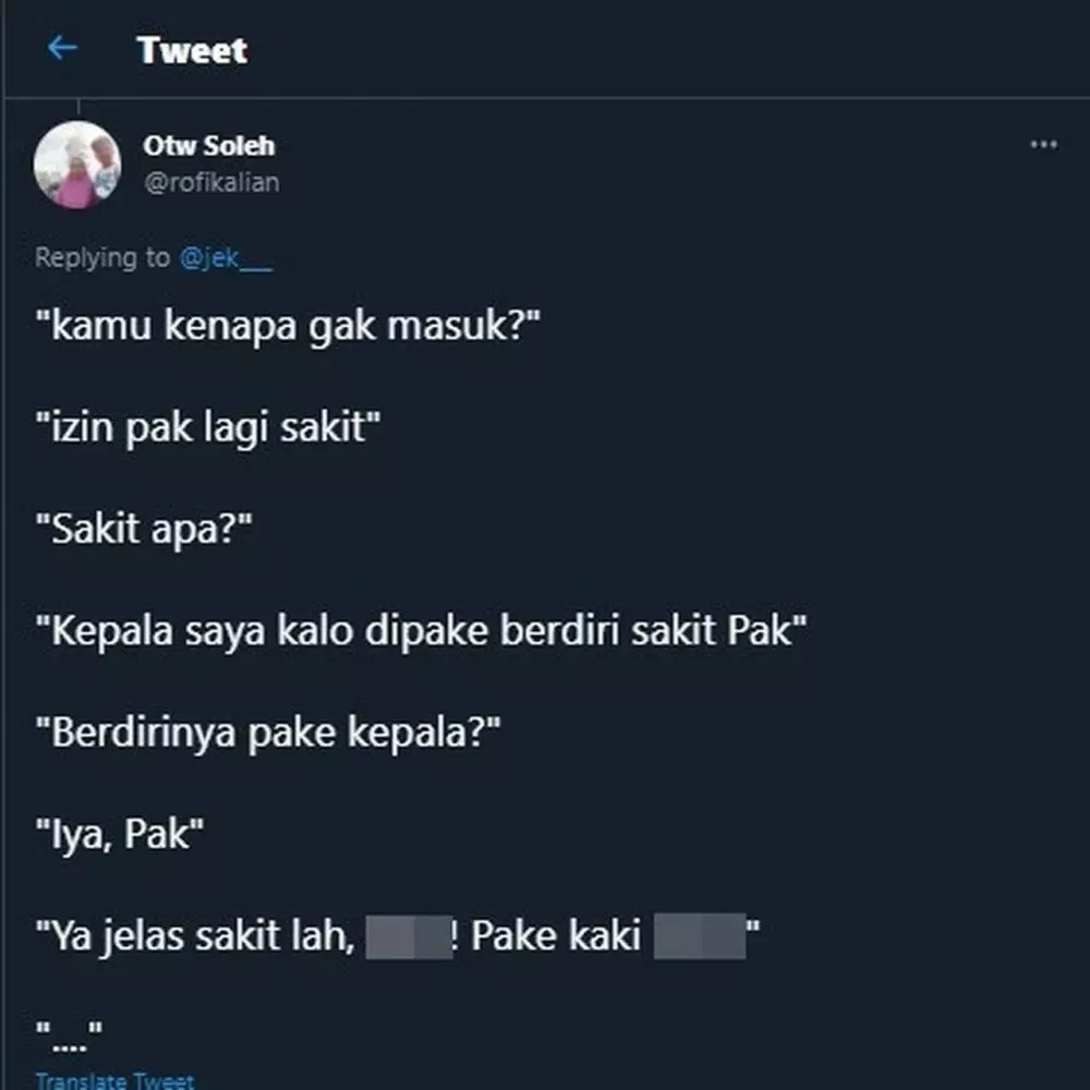 cuitan lucu izin sakit Twitter