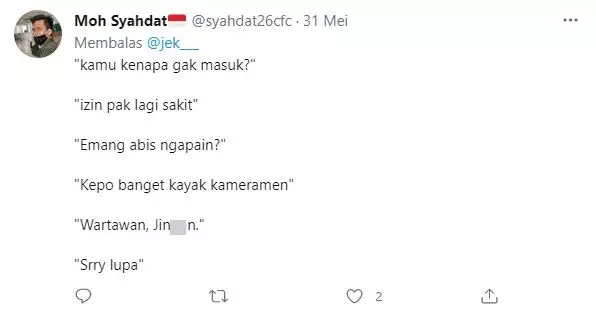 cuitan lucu izin sakit Twitter
