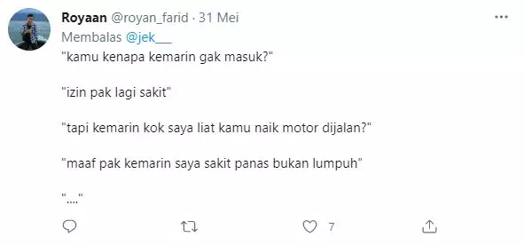 cuitan lucu izin sakit Twitter