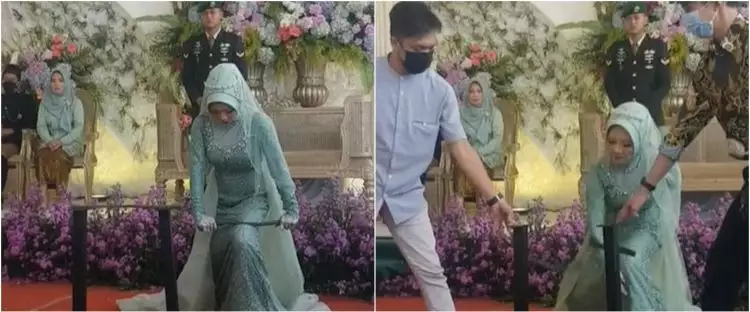 Viral aksi mempelai wanita patahkan besi saat pesta nikah, keren