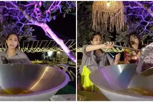 10 Potret Nagita Slavina masak sambal Bali pakai kuali besar, heboh