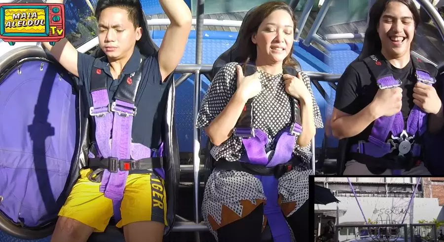 Maia ditantang El naik wahana ekstrem © YouTube Maia ditantang El naik wahana ekstrem © YouTube