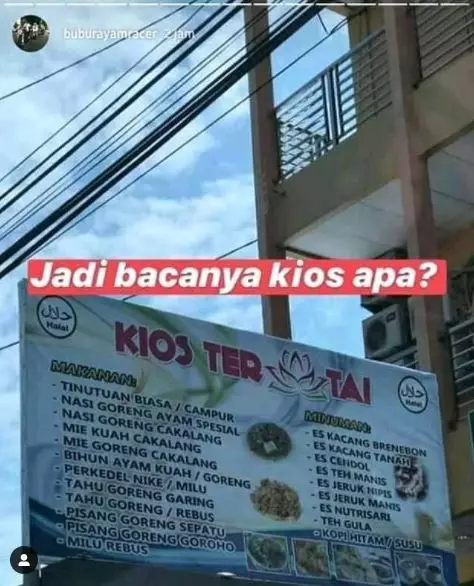 daftar menu warung makan © berbagai sumber