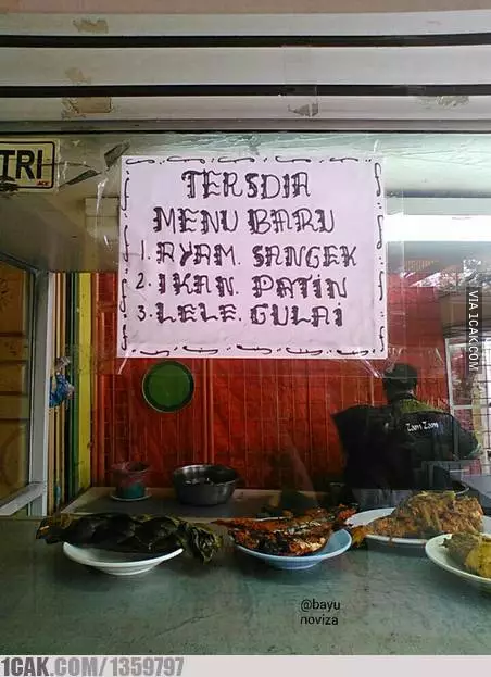 daftar menu warung makan © berbagai sumber