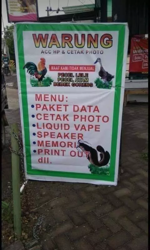 daftar menu warung makan © berbagai sumber