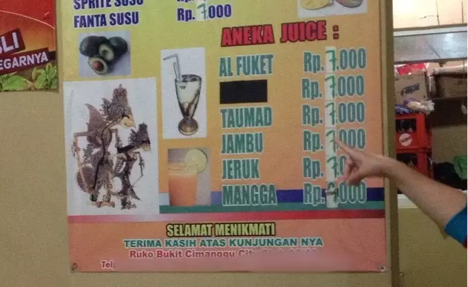 daftar menu warung makan © berbagai sumber