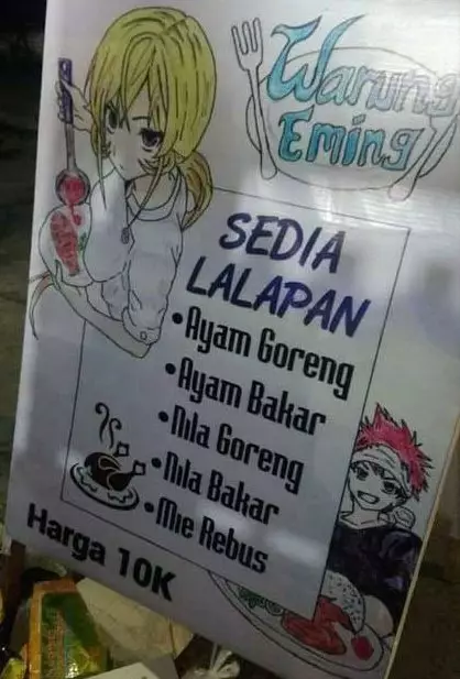 daftar menu warung makan © berbagai sumber
