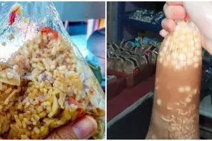 10 Momen nyeleneh makan dari plastik ini lucunya bikin tepuk jidat