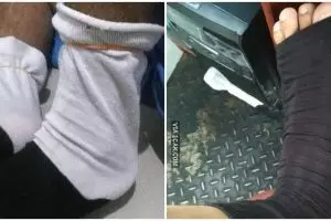 10 Potret lucu orang pakai kaus kaki, diikat pakai tali rafia