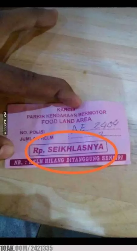 Potret lucu karcis parkir © berbagai sumber Potret lucu karcis parkir © berbagai sumber