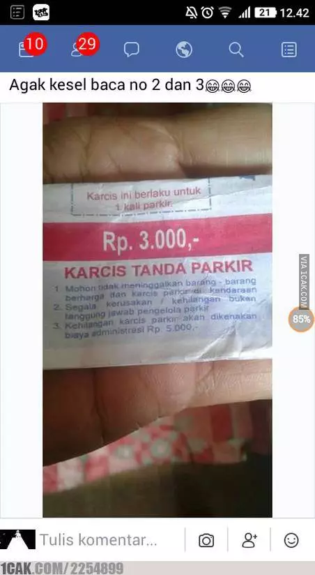 Potret lucu karcis parkir © berbagai sumber Potret lucu karcis parkir © berbagai sumber