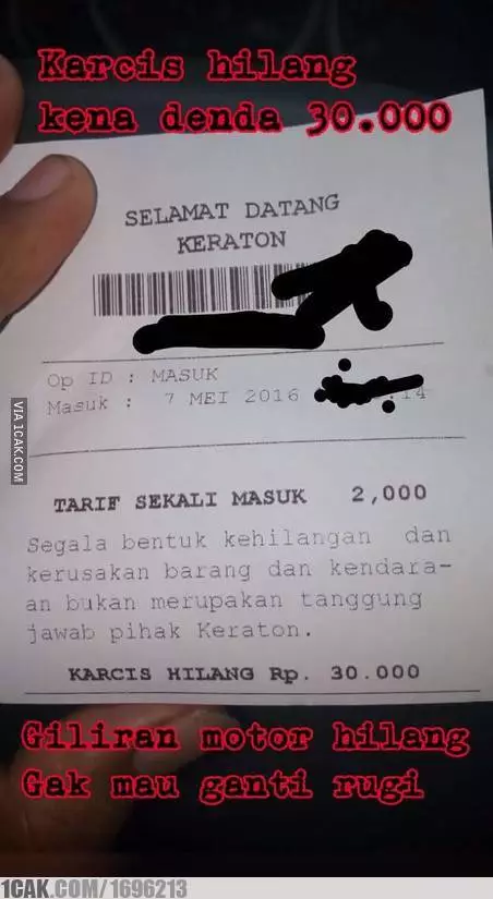 Potret lucu karcis parkir © berbagai sumber Potret lucu karcis parkir © berbagai sumber