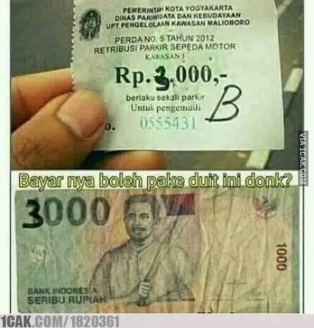 Potret lucu karcis parkir © berbagai sumber Potret lucu karcis parkir © berbagai sumber