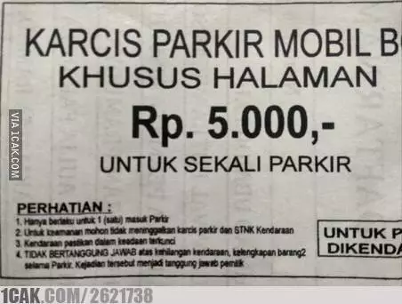 Potret lucu karcis parkir © berbagai sumber Potret lucu karcis parkir © berbagai sumber