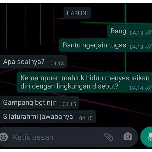 chat lucu niatnya minta tolong © 2021 instagram.com