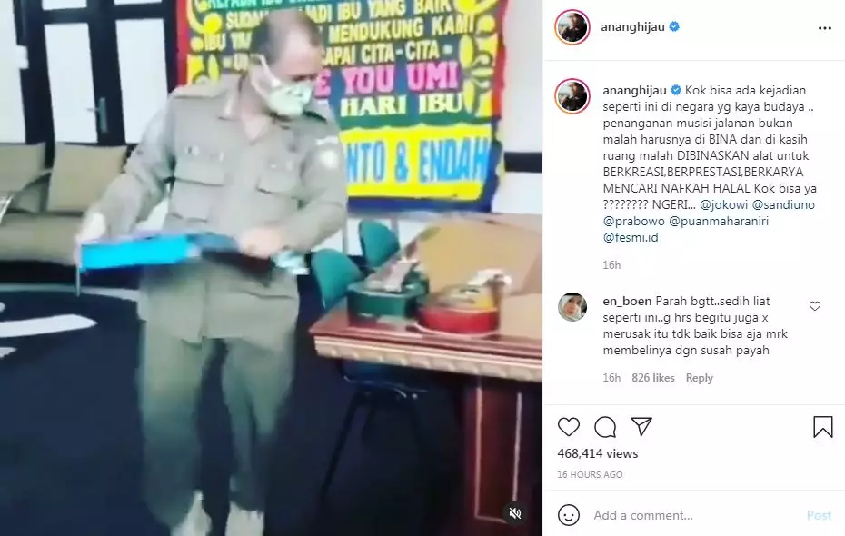 Viral  Satpol PP hancurkan ukulele Instagram