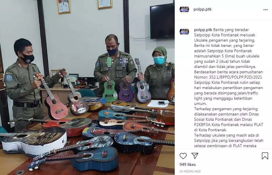 Viral  Satpol PP hancurkan ukulele Instagram