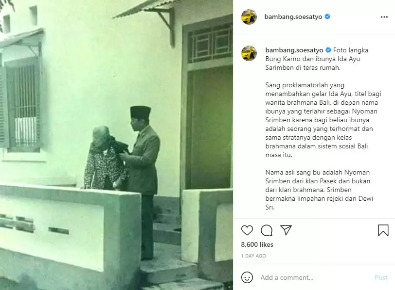 potret langka bung karno dengan sang ibu Berbagai sumber