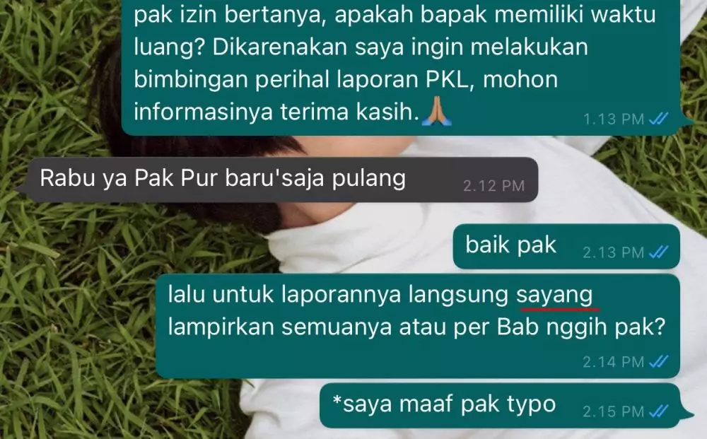 Chat mahasiswa salah ketik © Twitter