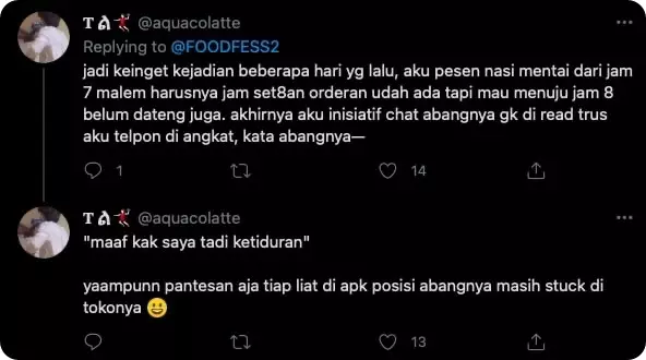 Momen driver ojol lupa bawa orderan © berbagai sumber