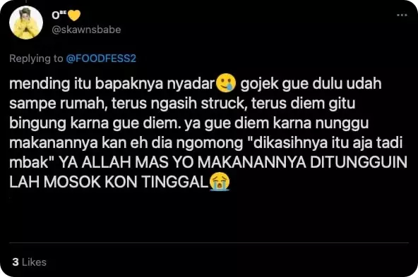 Momen driver ojol lupa bawa orderan © berbagai sumber