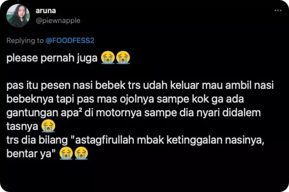 Momen driver ojol lupa bawa orderan © berbagai sumber