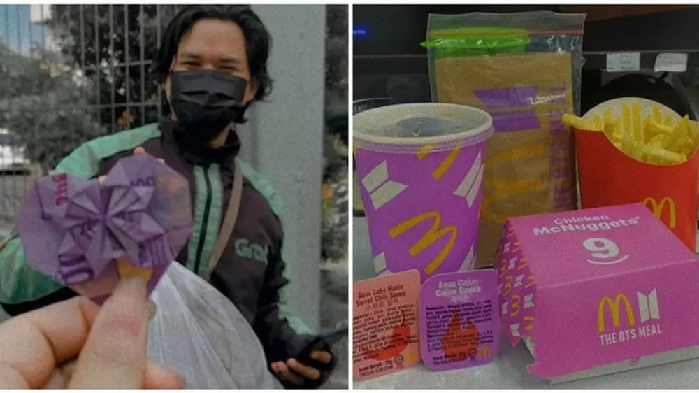 Potret bingkisan dari Army untuk ojol © 2021 brilio.net