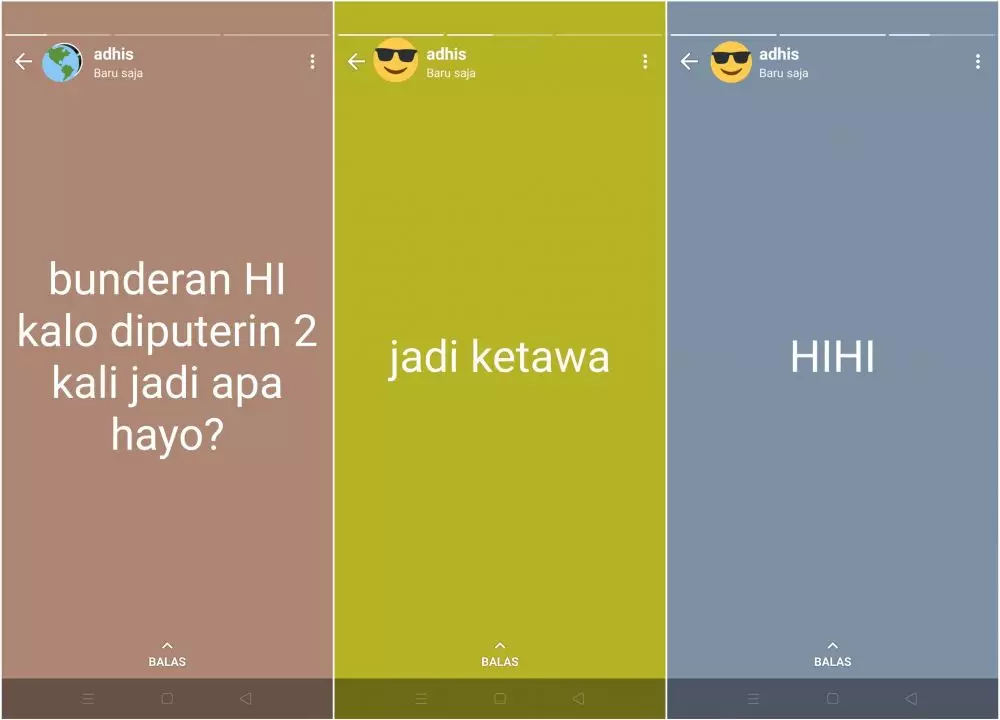 Pertanyaan receh di status WA © Twitter Pertanyaan receh di status WA © Twitter