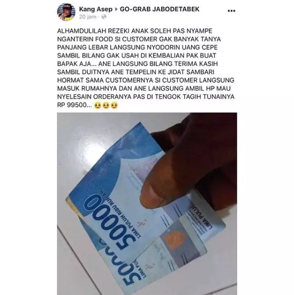 Momen driver ojol dapat uang tip © Instagram Momen driver ojol dapat uang tip © Instagram