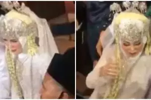 Momen apes pengantin pria tarik kepala pasangan, faktanya heboh