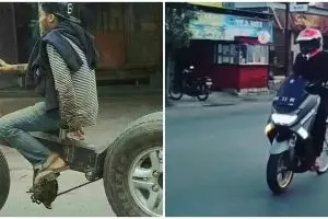 10 Momen lucu pesepeda di jalan raya ini bikin terkecoh