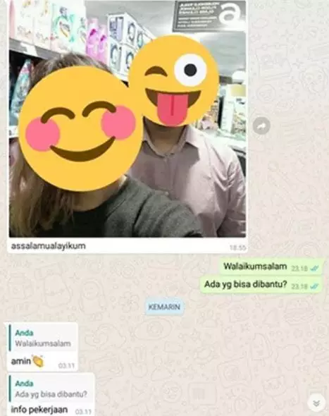 chat lucu nanya lowongan kerja © 2021 instagram.com