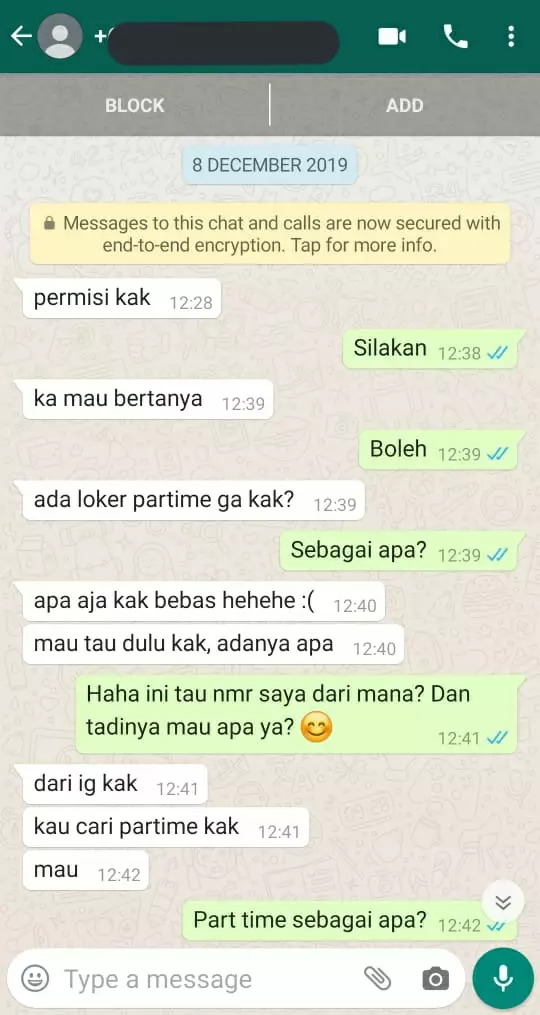 chat lucu nanya lowongan kerja © 2021 instagram.com