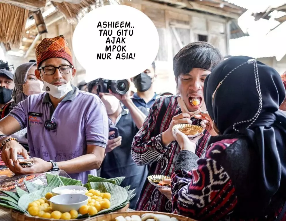 aksi Sandiaga Uno lihat kemesraan Aurel dan Atta Instagram aksi Sandiaga Uno lihat kemesraan Aurel dan Atta Instagram