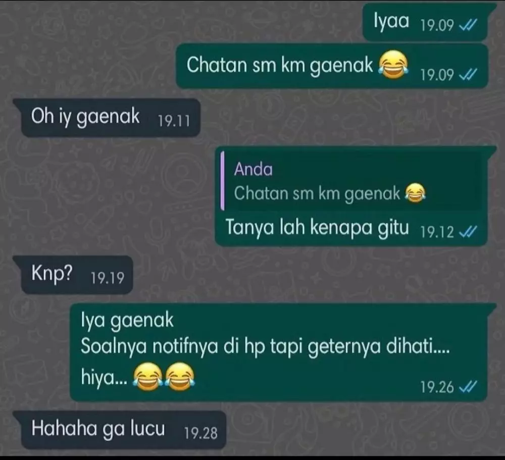 chat lucu teman nggak bisa serius © 2021 instagram.com