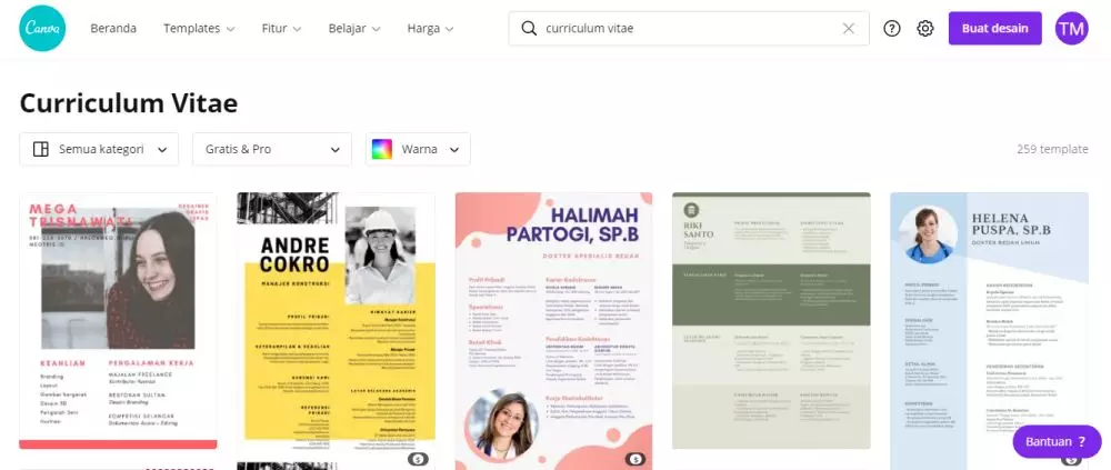 membuat CV di Word dan HP © berbagai sumber