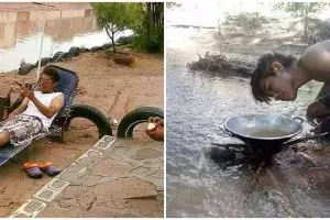 10 Momen lucu orang di sungai ini absurdnya bikin gagal paham