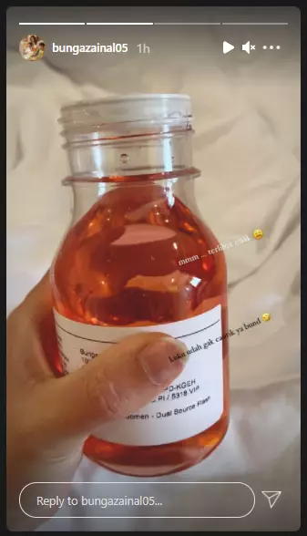 potret kondisi terkini Bunga Zainal Instagram