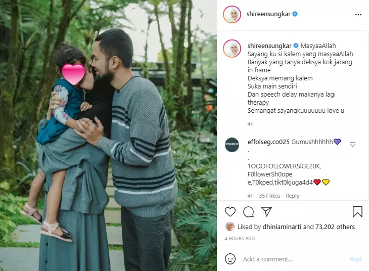 Shireen Sungkar ungkap kondisi anak bungsunya Instagram