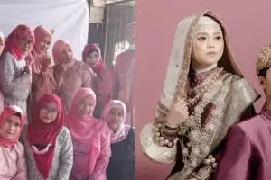 Aksi emak-emak nobar lamaran Lesty dan Rizky Billar, gelar tumpengan