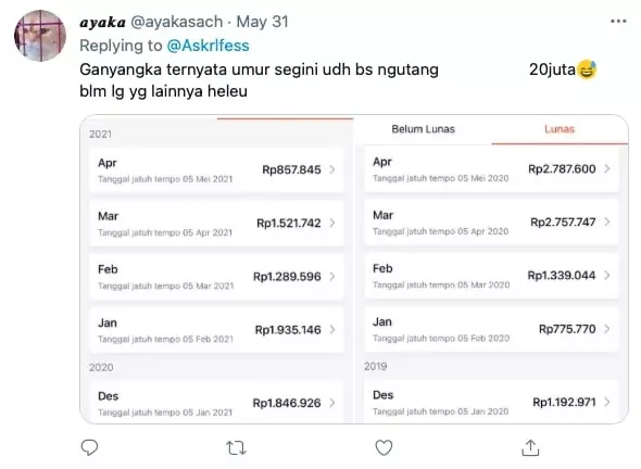 Potret tagihan fitur paylater © berbagai sumber