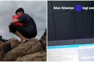 12 Momen lucu kuliah online di tempat nggak biasa, bikin tepuk jidat