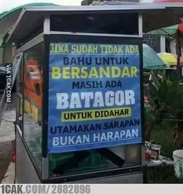Tulisan lucu di gerobak batagor © berbagai sumber