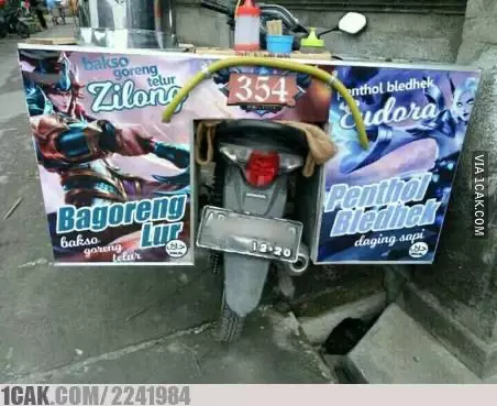 Tulisan lucu di gerobak batagor © berbagai sumber