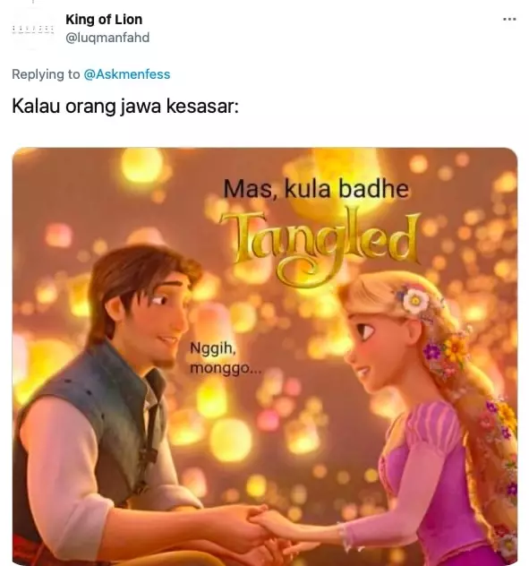Pelesetan bahasa Jawa bikin mikir © Twitter