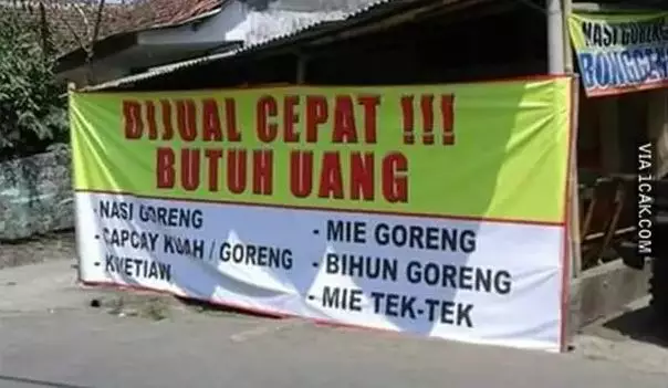 Tulisan lucu jualan nasi goreng © berbagai sumber
